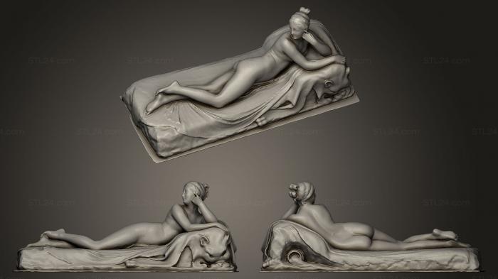 Statues antique and historical (Reclining Naiad, STKA_0954) 3D models for cnc